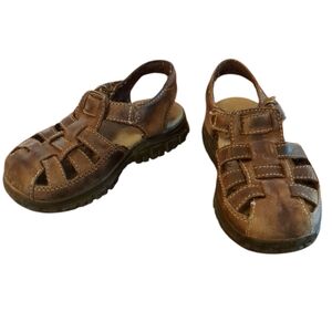 TOMMY HILFIGER Brown Leather Sandals Toddler Size 9